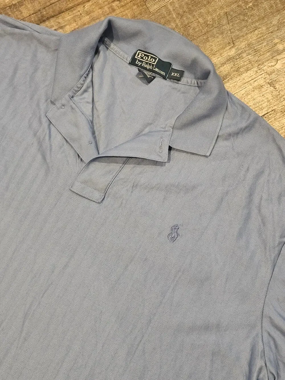 Polo Ralph Lauren mens xxl herringbone polo shirt short sleeve light blue